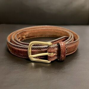 Leather Belt Brass Buckle